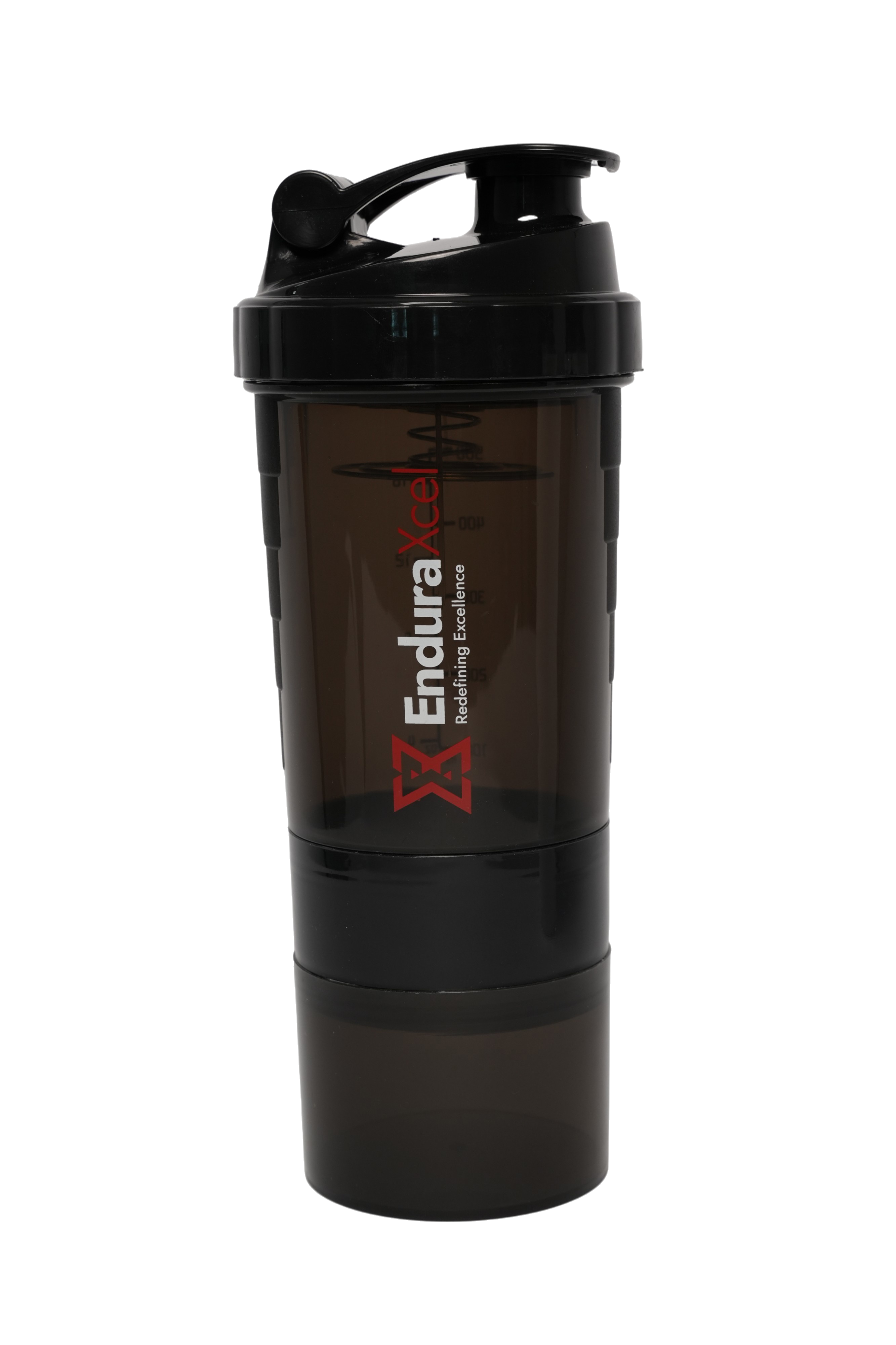 EnduraXcel 3 in 1 Plastic  Protien Shaker with Storage , 500ml