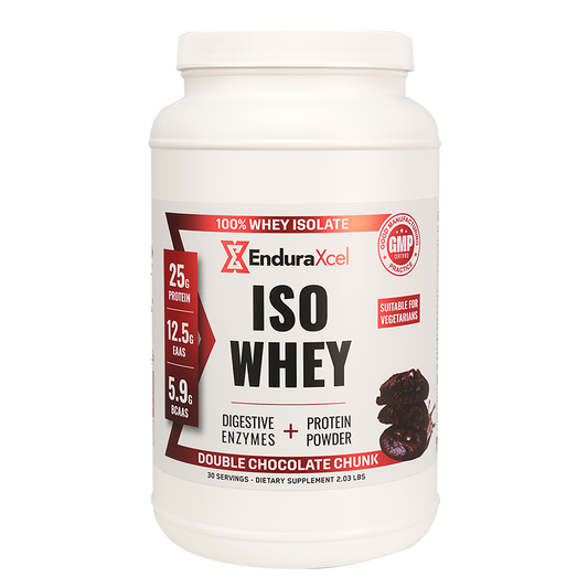 EnduraXcel ISO Whey - Double Chocolate Chunk - Digestive Enzymes - 30 serv.