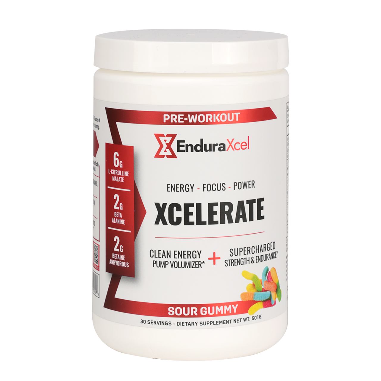 Xcelerate Pre-Workout - Sour Gummy - 30 serv.